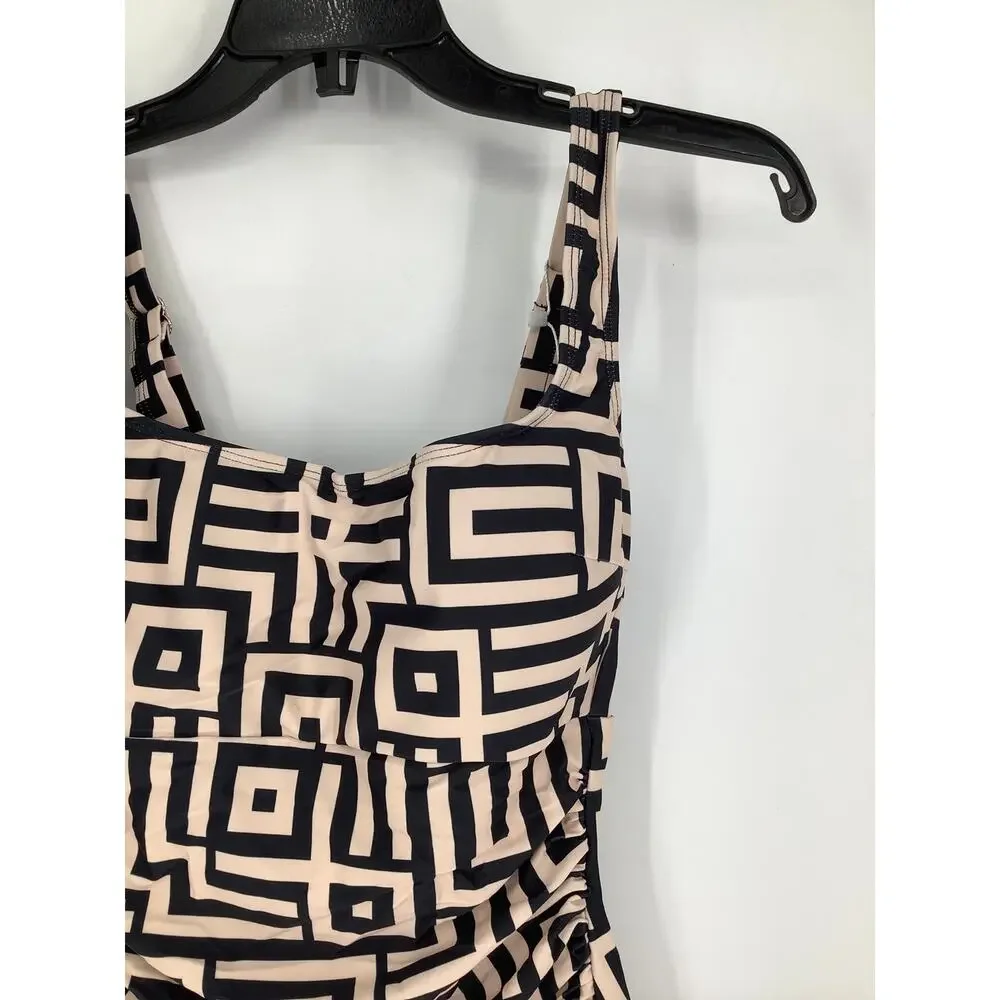 B2Prity Women's Small Tummy Control Slimming Printed One Piece Swimsuit M22-27